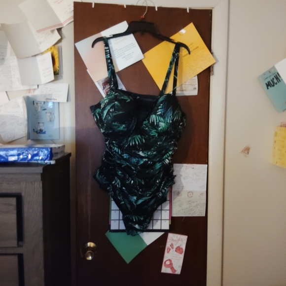 Torrid Black and Green One Piece Swimsuit - Picture 6 of 14